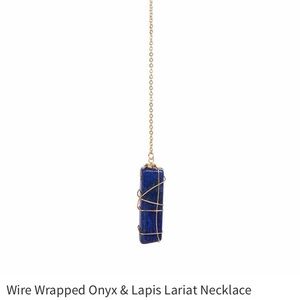 Onyx and Lapis Lariat necklace